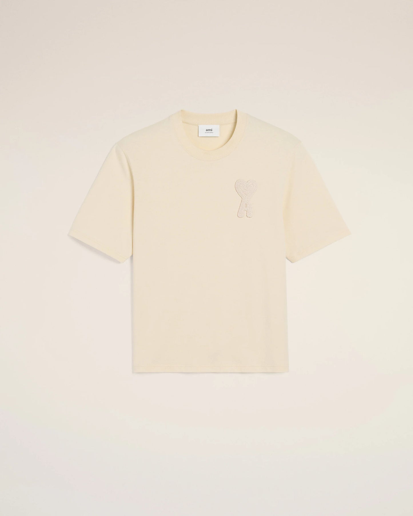 Beige Cotton Ami de Coeur Patch T-Shirt