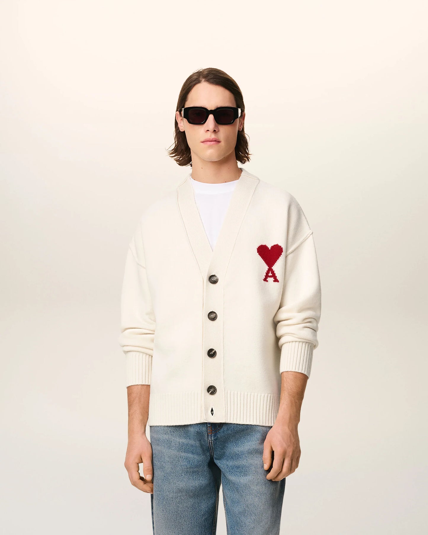 White Wool Ami De Coeur Cardigan