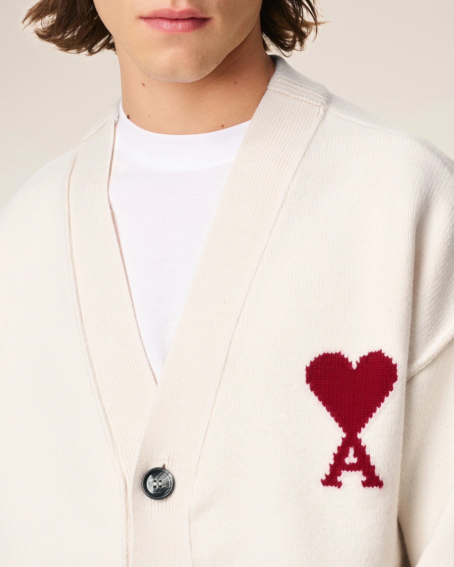 White Wool Ami De Coeur Cardigan