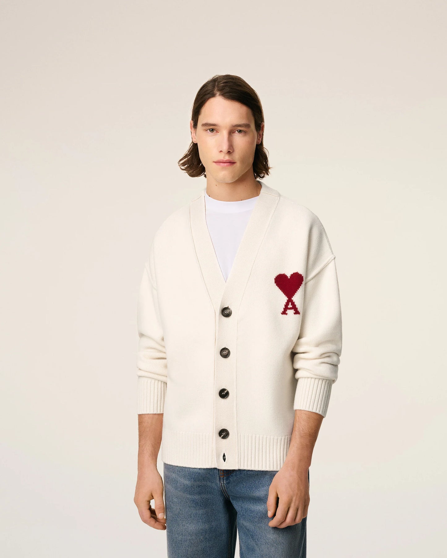 White Wool Ami De Coeur Cardigan