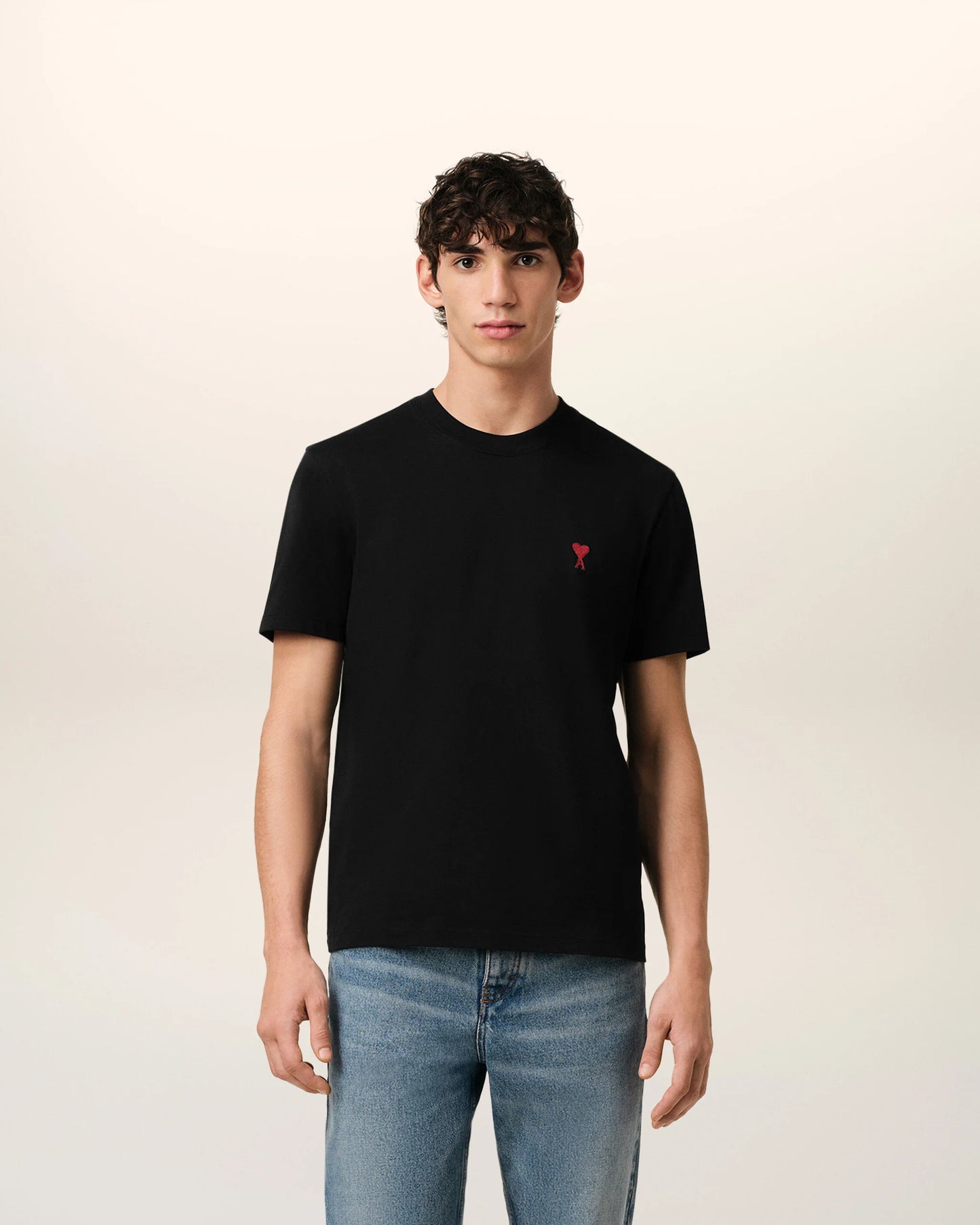 Black Cotton Ami de Coeur T-Shirt