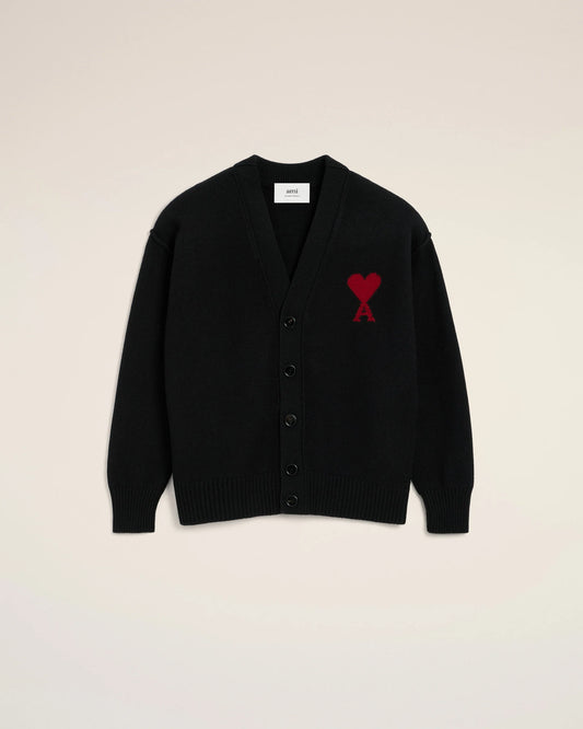Black Wool Ami De Coeur Cardigan