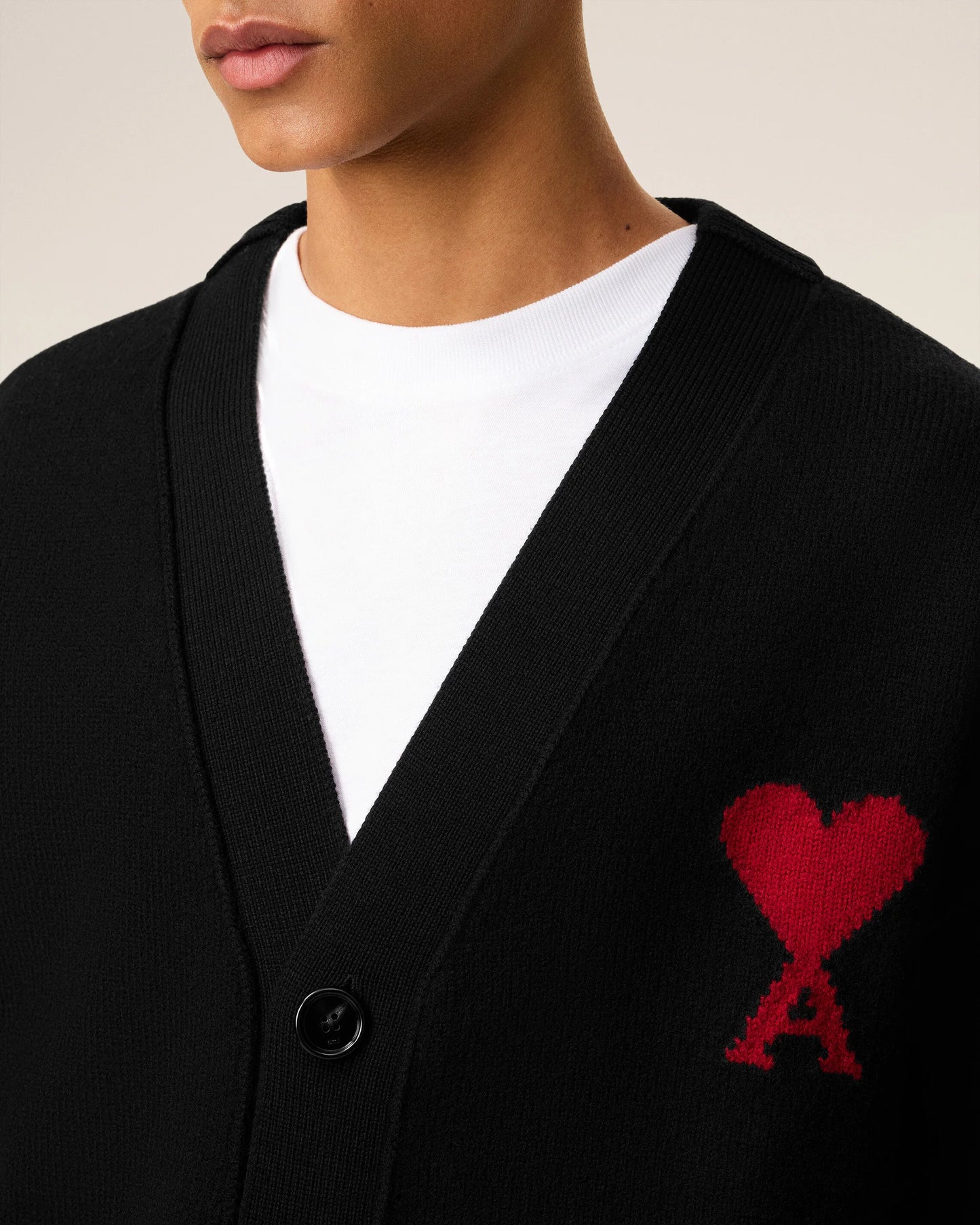 Black Wool Ami De Coeur Cardigan