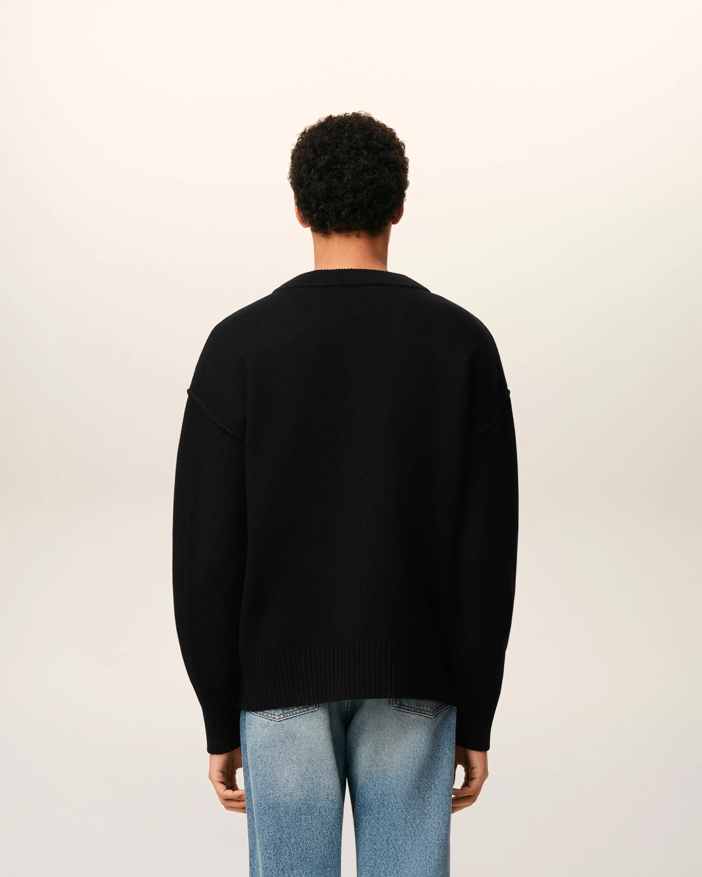 Black Wool Ami De Coeur Cardigan