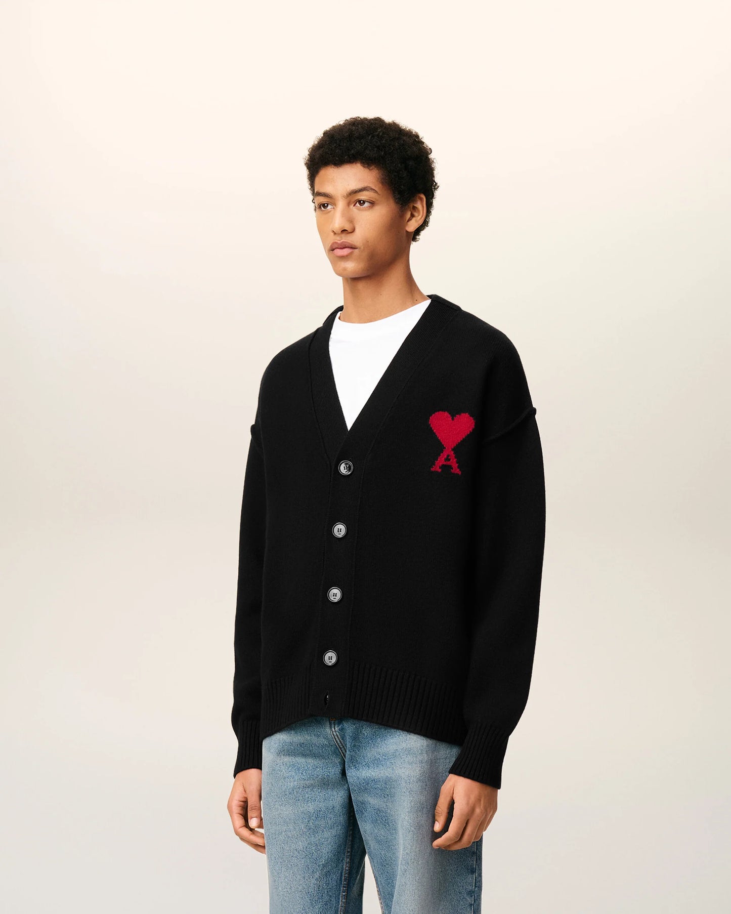 Black Wool Ami De Coeur Cardigan