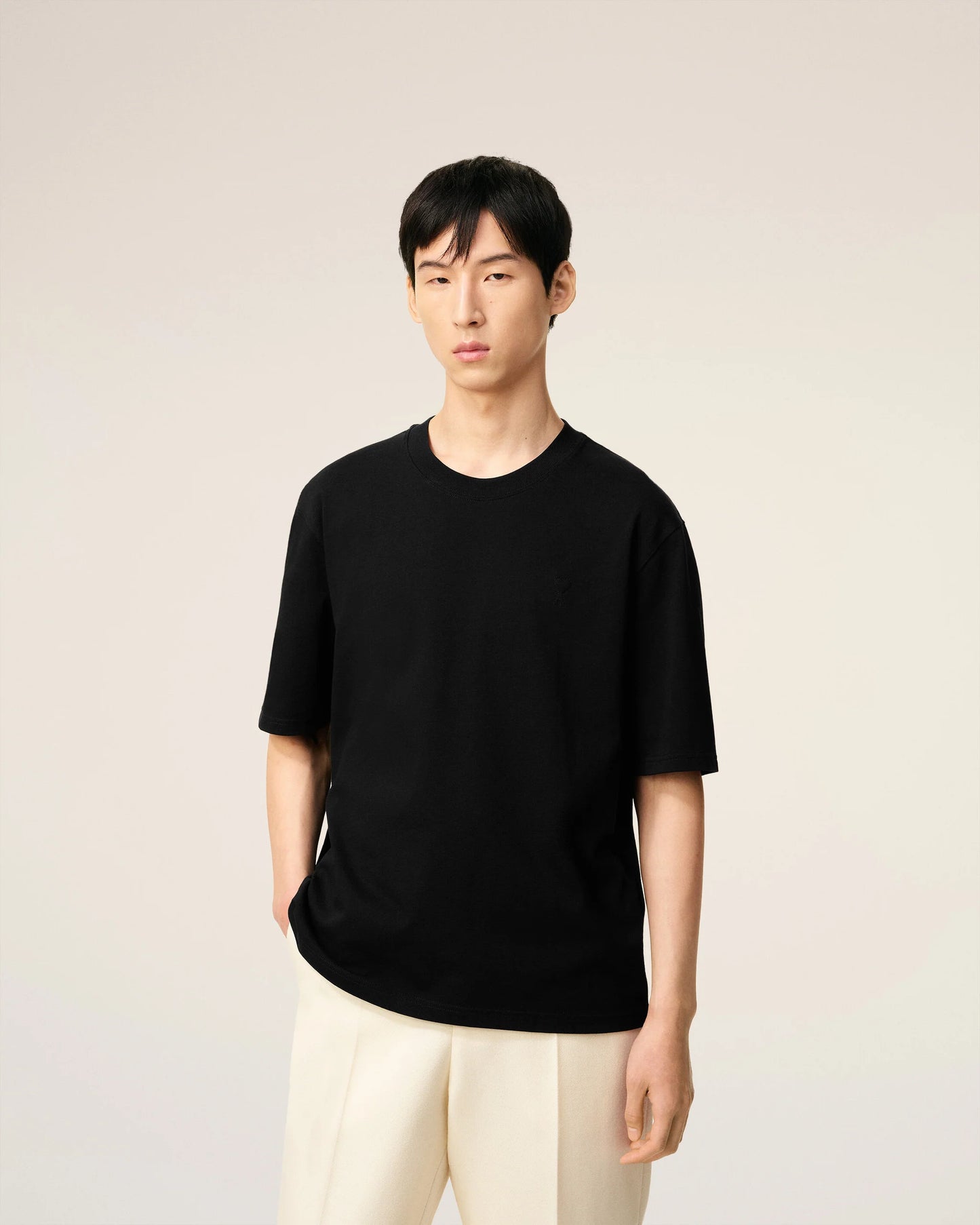 Black Cotton Ami De Coeur T-shirt
