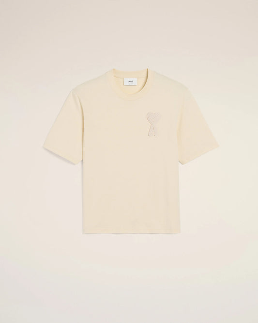 Beige Cotton Ami de Coeur Patch T-Shirt