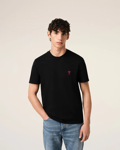 Black Cotton Ami de Coeur T-Shirt