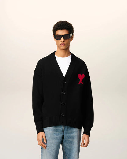 Black Wool Ami De Coeur Cardigan