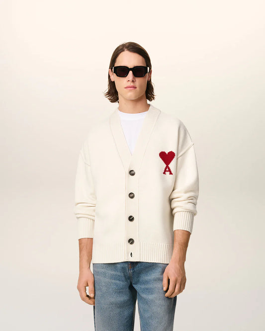White Wool Ami De Coeur Cardigan