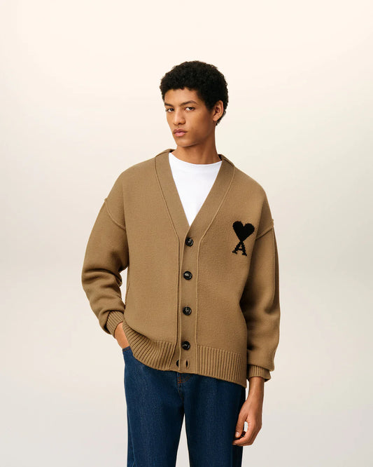 Brown Wool Ami De Coeur Cardigan