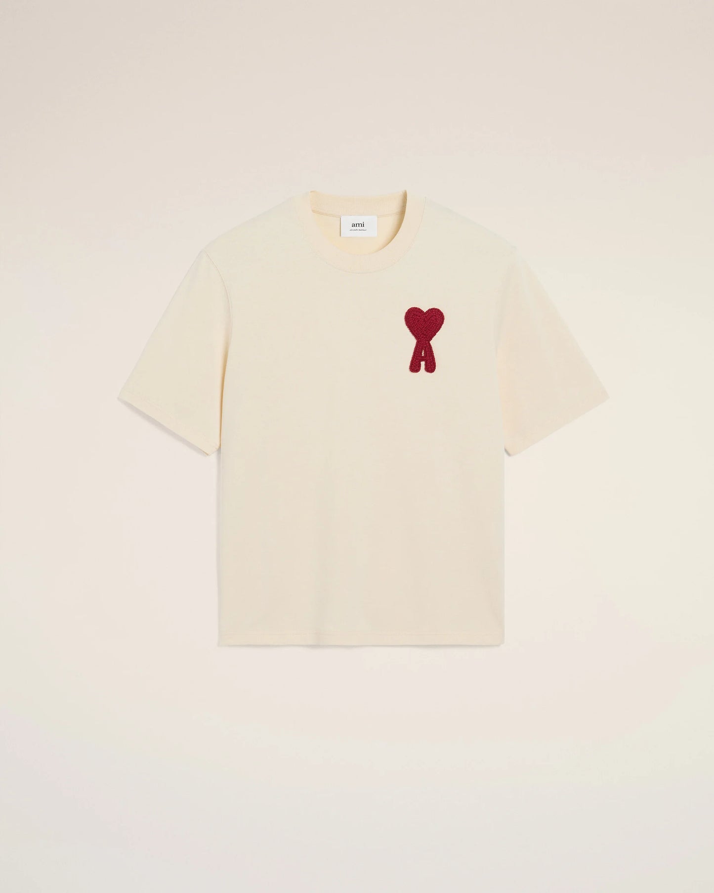 Beige Cotton Ami de Coeur Patch T-Shirt