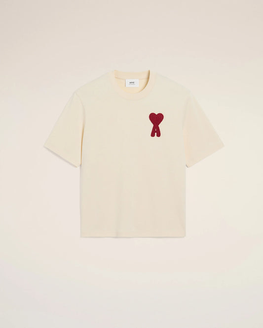 Beige Cotton Ami de Coeur Patch T-Shirt