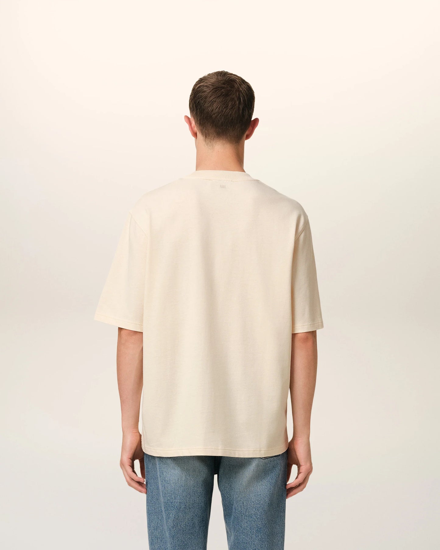 Beige Cotton Ami de Coeur Patch T-Shirt